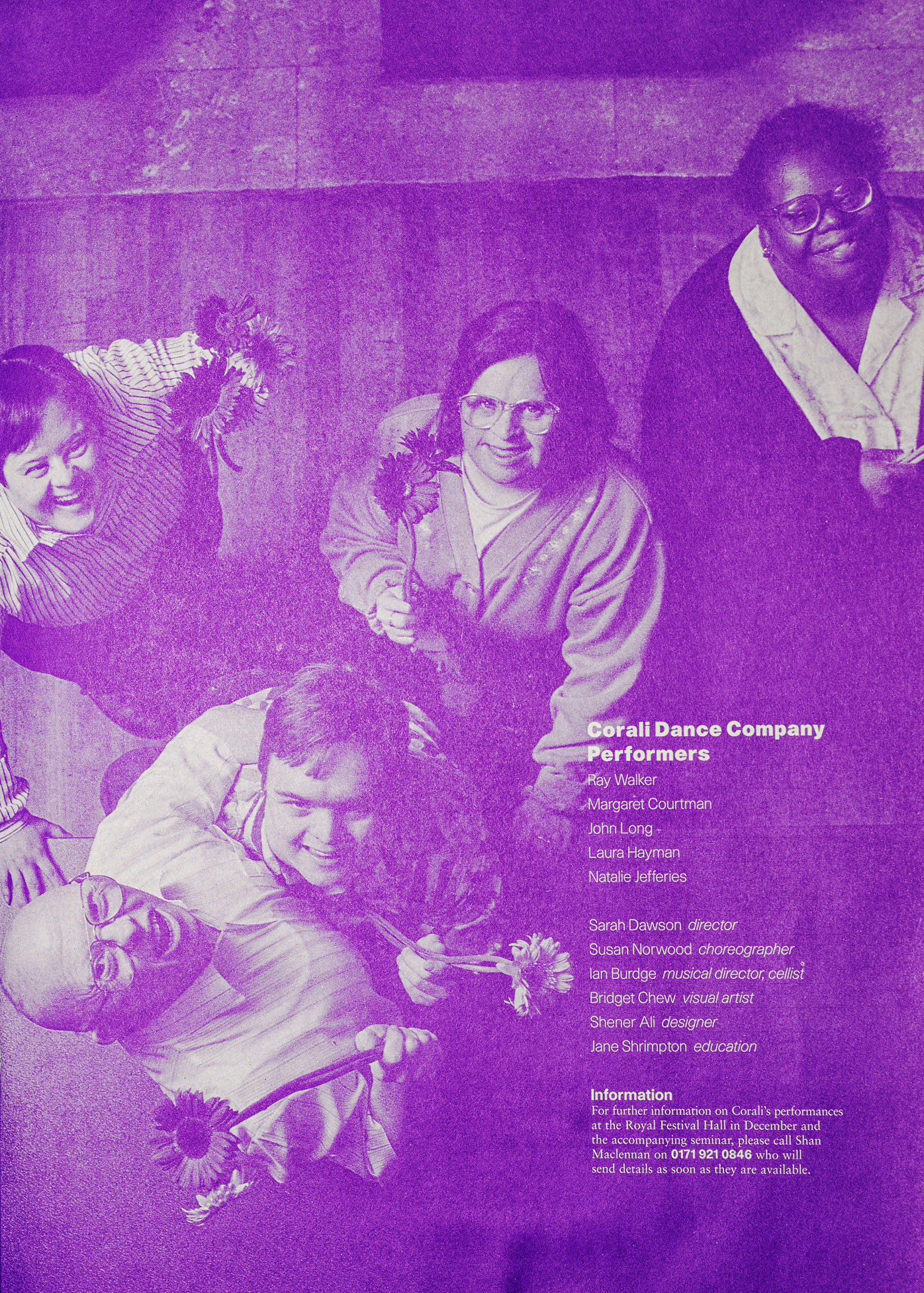 Photo of company for Corali feature in Southbank Centre magazine 1996